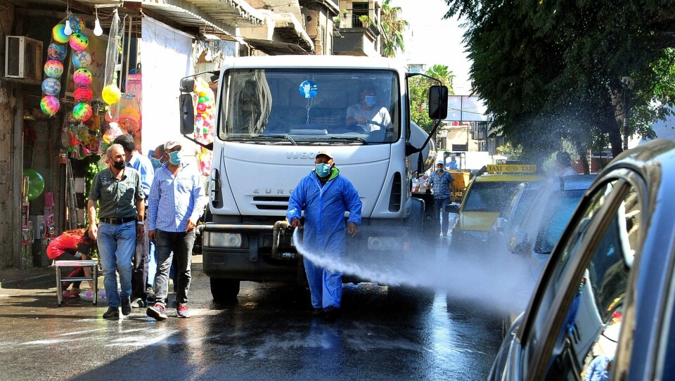 SYRIA: Korona-viruset rammer også Syria. Bildet er fra hovedstaden Damaskus.
