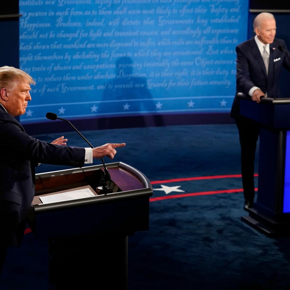 LITEN NYTTE: Trump og Biden skulle svare på hvorfor de bør vinne valget på ny president. Men få av seerne følte de ble noe klokere av å se debatten.