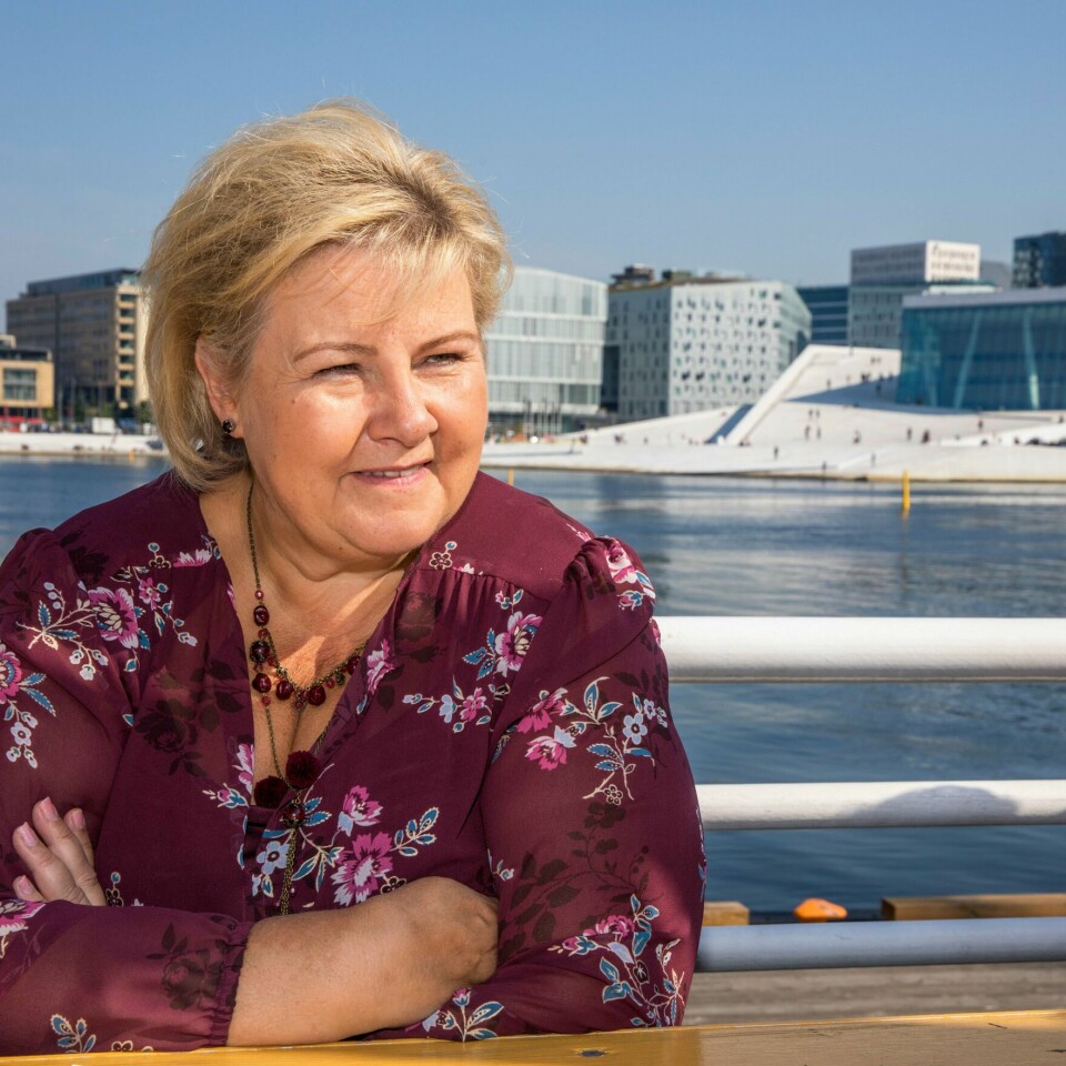 VALG: Erna Solberg snakket om Høyres viktigste saker i valgkampen.