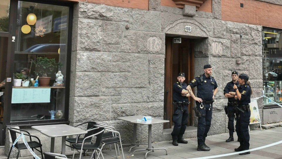 DRAP: En kvinne ble funnet død onsdag. Politiet i Stockholm i Sverige mistenker drap.