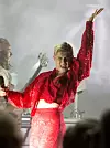 Bildet viser artisten Robyn på scenen.