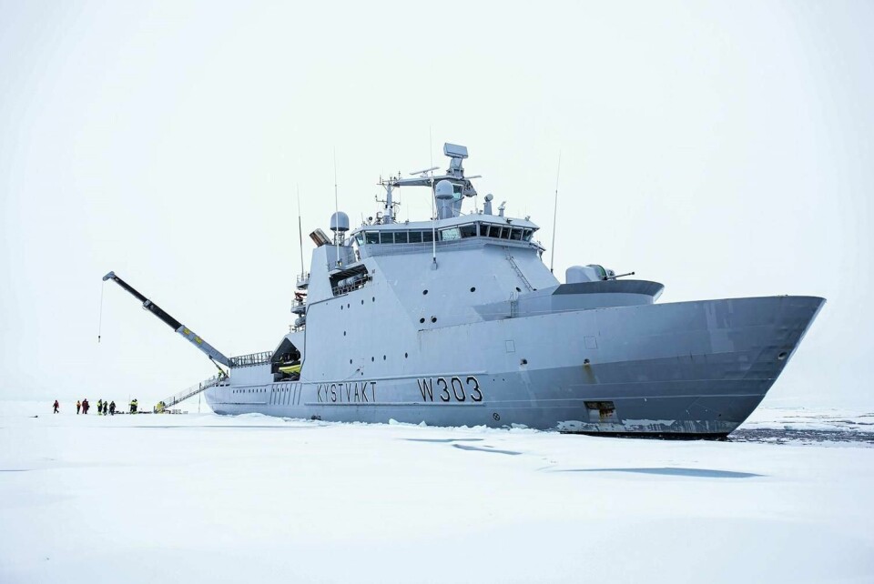 NORDPOLEN: Skipet KV Svalbard nådde Nordpolen onsdag. Det er det første norske skipet som har klart det.