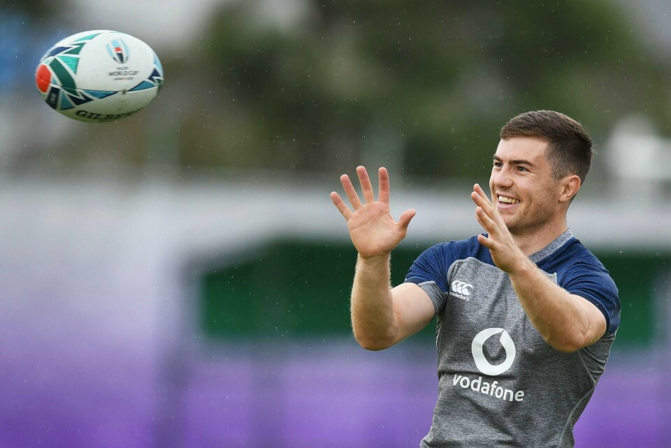 RUGBY: Luke McGrath trener før VM i rugby på stadion i byen Ichihara i Japan.