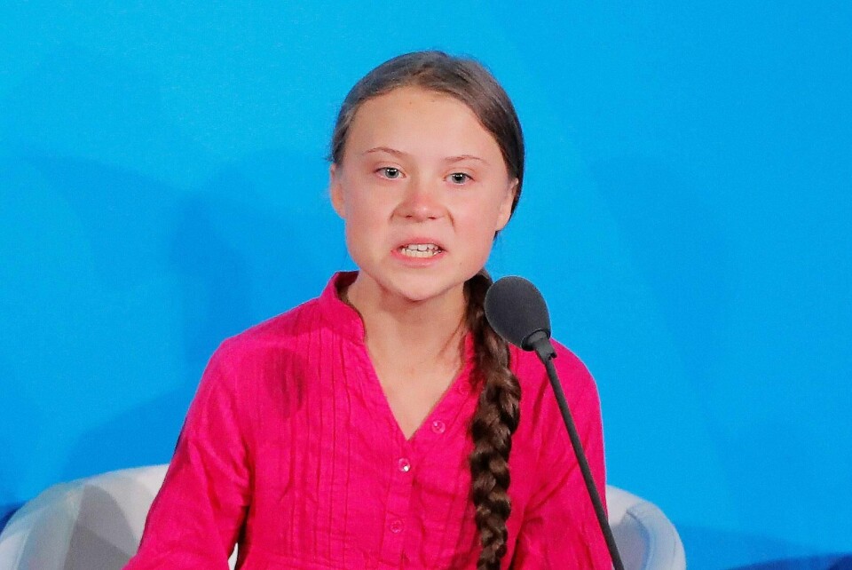 TALTE: Klimaaktivist Greta Thunberg talte på klimatoppmøtet i New York i USA.