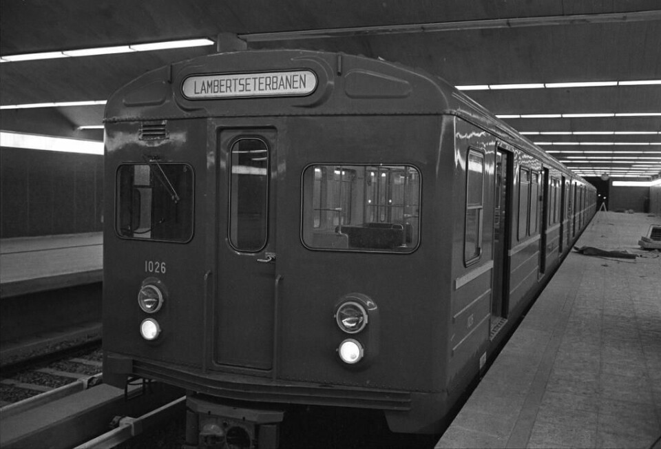 1966:  T-banen i Oslo feirer 50 år 22. mai. Det er landets eneste undergrunnsbane, eller metro. Dette bildet er fra 1966.