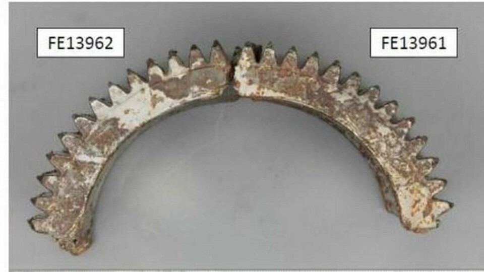 BRUDD: En slitasje i girboksen førte trolig til helikopterstyrten på Turøy i Hordaland. Nå får ingen helikoptre av samme type fly i Europa.