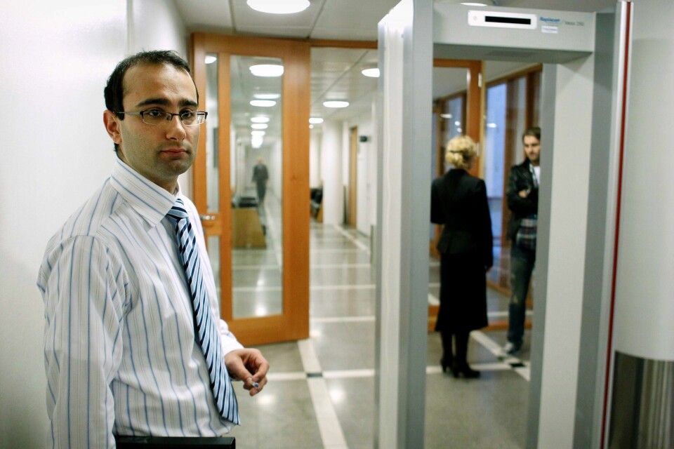 PÅGREPET: Politiet pågrep advokat Amir Mirmotahari torsdag. Advokaten skal ha planlagt å kidnappe en kvinne. Kvinnen var offer i en rettssak. Mirmotahari var forsvarer for mennene som voldtok henne. Bilde er fra Oslo tingrett i 2011.