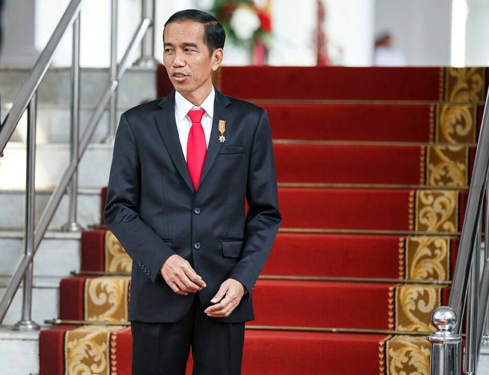 DRØMMER: President Joko Widodo ønsker mange medaljer i De olympiske leker (OL). Han vil gi penger til utøvere som fikser medaljer. Her er han foran palasset sitt i Jakarta.