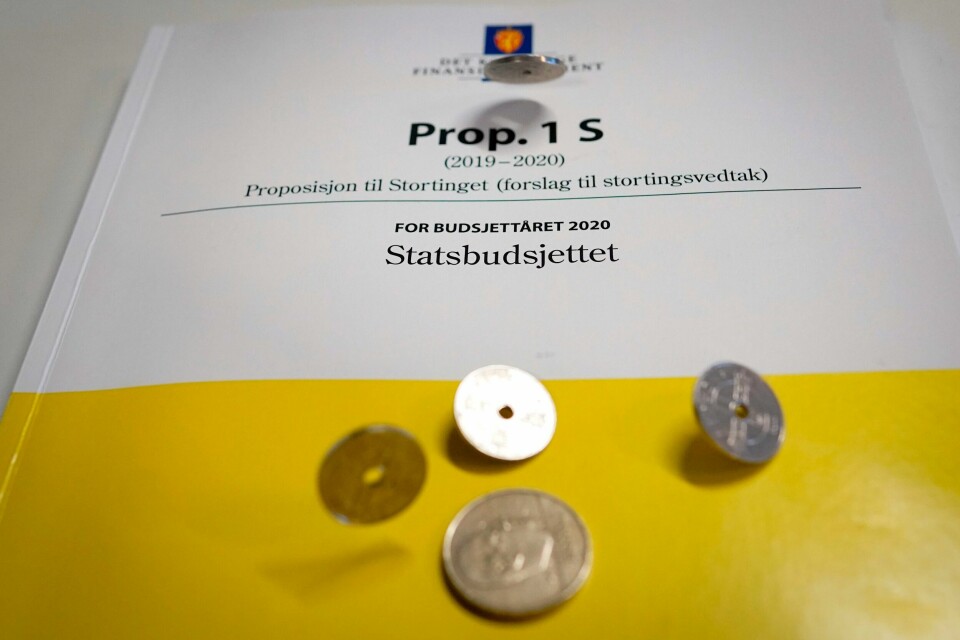 BUDSJETT: Mandag klokka 10.00 legger regjeringen fram et nytt statsbudsjett. Bildet er fra når statsbudsjettet året 2020 ble lagt fram. Statsbudsjettet i bokform