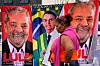 Bildet viser plakater med Luiz Inacio Lula da Silva og Jair Bolsonaro. Begge vil bli president i Brasil.