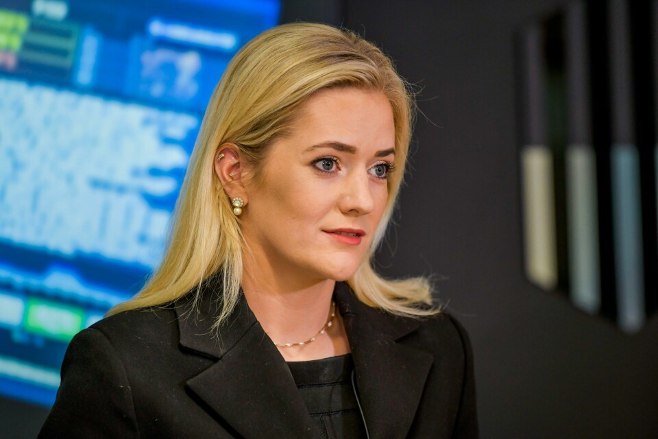 SISTE: Justisminister Emilie Enger Mehl har kalt inn til pressekonferanse mandag. Justisminister Emilie Enger Mehl (Sp). Foto: Rodrigo Freitas / NTB / NPK