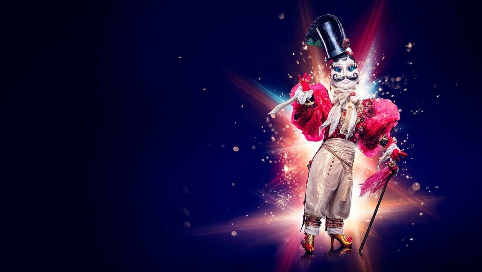 DANDY: Dette var karakteren Dandy. Bildet er av karakteren xxx i Maskorama i 2023. Foto: Fredrik Arff / Fremantle / NRK