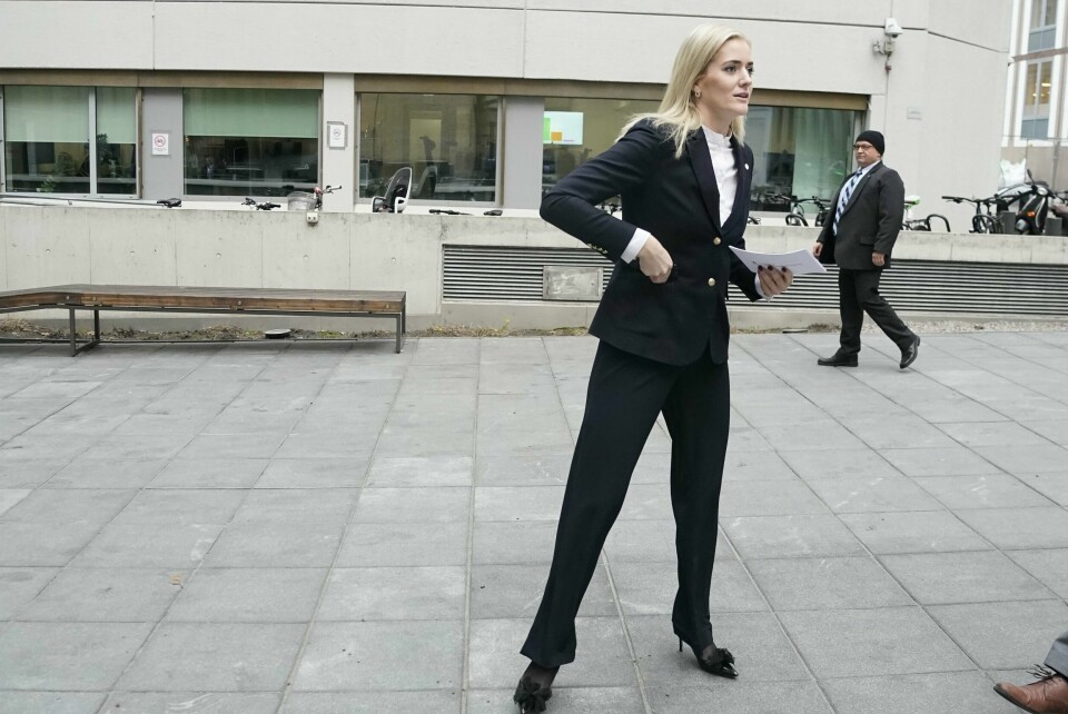 PST: Justis- og beredskaps-minister Emilie Enger Mehl. Mehl holder pressekonferanse om lovforslag for Politiets sikkerhets-tjeneste (PST) sine oppgaver. Bildet er av justis- og beredskapsminister Emilie Enger Mehl.