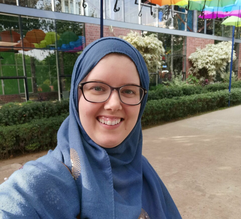 RAMADAN OG ID: – Nå nærmer det seg slutten av min niende ramadan. Vi venter i spenning på en ny id, skriver Marte Nøren. Bildet viser Marte Nøren, som skriver om ramadan og id-feiring.