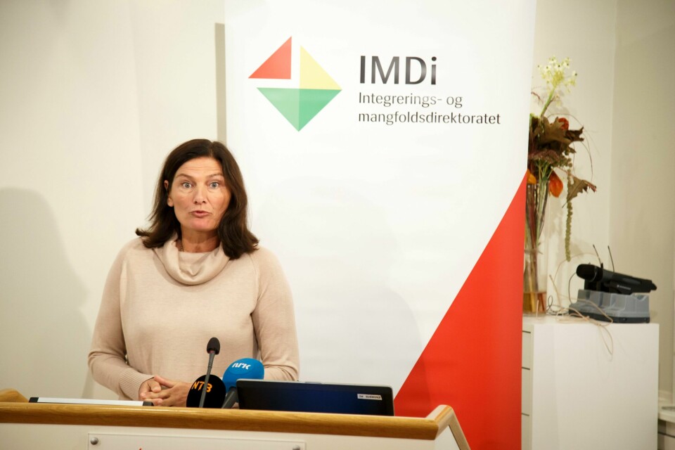 RAPPORT: Direktør Libe Rieber-Mohn i Imdi sier at rapporten gir et viktig kunnskapsgrunnlag. Samlet sett viser undersøkelsen at ulike former for diskrimineringserfaringer skaper en grunnleggende opplevelse blant muslimer om å bli ekskludert fra et norsk «vi». Direktør Libe Rieber-Mohn i Imdi sier at rapporten gir et viktig kunnskapsgrunnlag. Foto: Heiko Junge / NTB