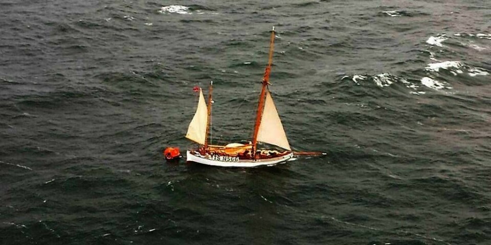 SANK: : Treseileren Wyvern sank i Østersjøen torsdag. En person fra en annen båt er savnet etter havariet.