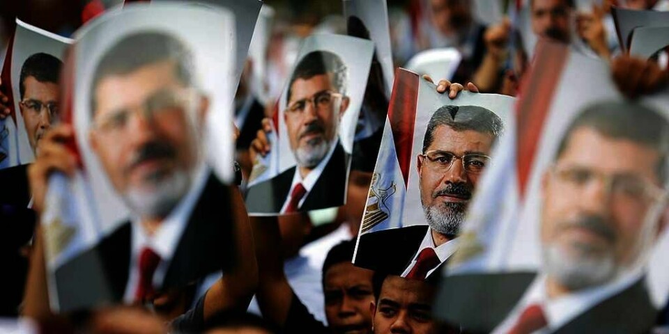 DEMONSTRASJONER: Mohamed Mursi ble avsatt som president i Egypt 3. juli. Nå mistenkes han for sammensvergelse med Hamas. Det er ventet demonstrasjoner i Kairo i ettermiddag og i kveld.