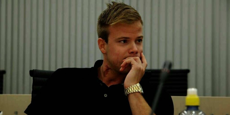 KNIVSTUKKET: Marius Løken er til stede i retten. Han ble knivstukket 15 ganger av kameraten sin. Kameraten Andreas Nilstad døde av sine skader.