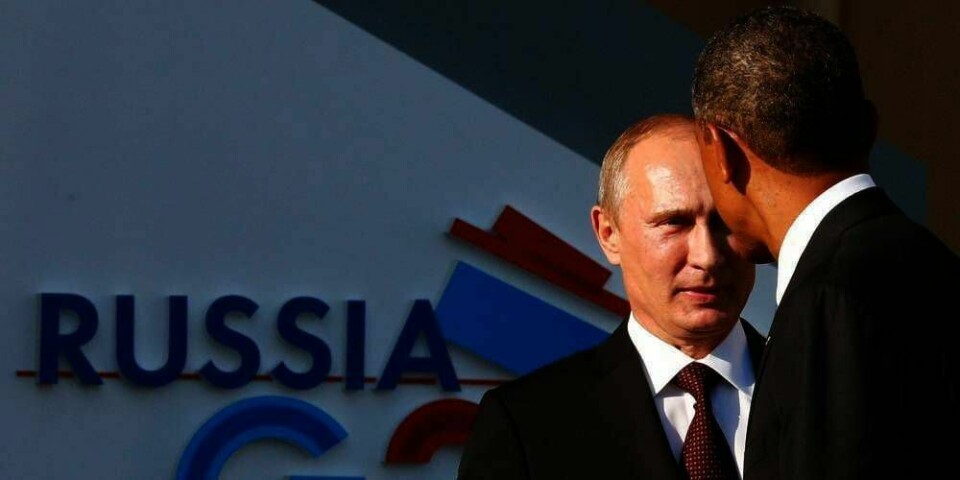 UENIGE: Russlands president Vladimir Putin (til venstre) har snakket med USAs president Barack Obama på G20-møtet. Men de blir ikke enige om Syria.