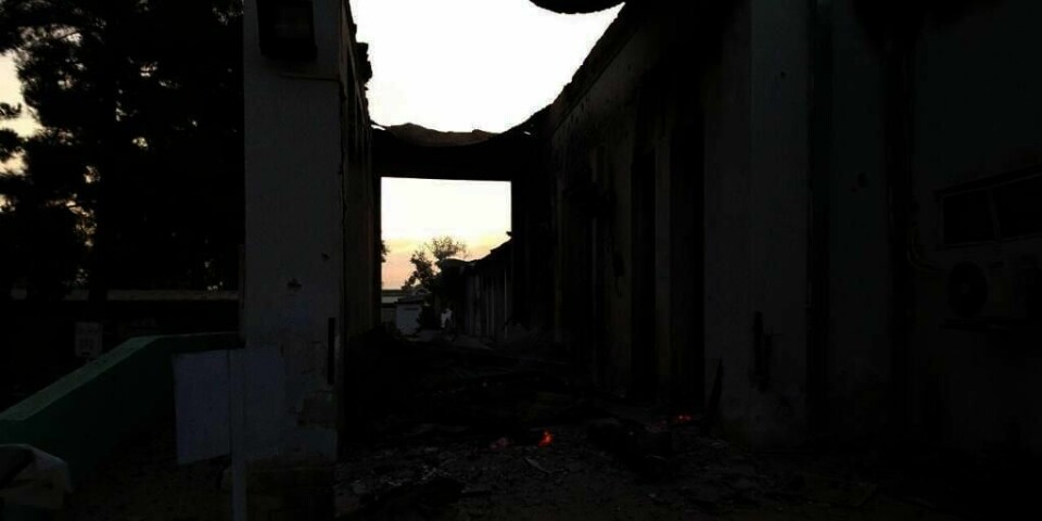 ØDELAGT: Lørdag ble et sykehus i Kunduz i Afghanistan truffet av bomber. 22 mennesker ble drept.