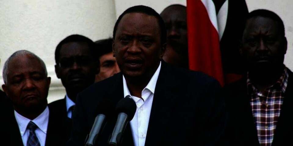 SLUTT: Kenyas president Uhuru Kenyatta (bildet) sier gissel-dramaet er over. Nesten 70 personer er drept i terror-aksjonen i kjøpesenteret i Nairobi.