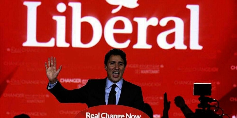 VANT: Justin Trudeau og hans liberale parti vant valget i Canada. Trudeau blir ny statsminister i landet. Han er imot at Canada skal kjøpe nye kampfly. De samme flyene som Norge skal kjøpe.