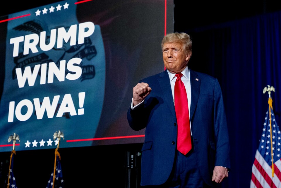 USA: Donald Trump vant som ventet republikanernes nominasjonsvalg i Iowa med klar margin. Donald Trump vant som ventet republikanernes nominasjonsvalg i Iowa med klar margin. Foto: AP / NTB