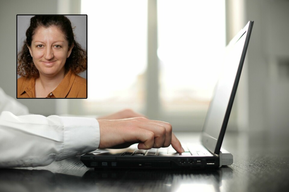 INNVANDRERE OG JOBB: – Et navn som høres utenlandsk ut, kan dessverre være et hinder. Dette er en av de mest skjulte utfordringene, skriver Hulya Sevinc. Bildet viser hender på en PC og et mindre bilde av debattant Hulya Sevinc.