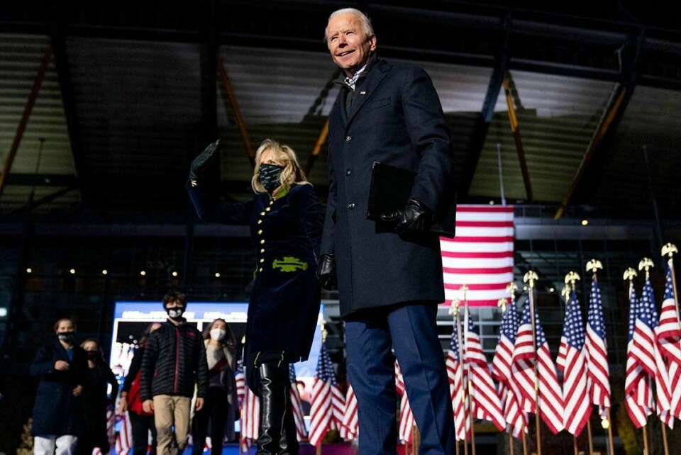 VALG: Joe Biden fikk alle fem stemmer i bygda Dixville Notch. Der stemte folk aller først på valgdagen.