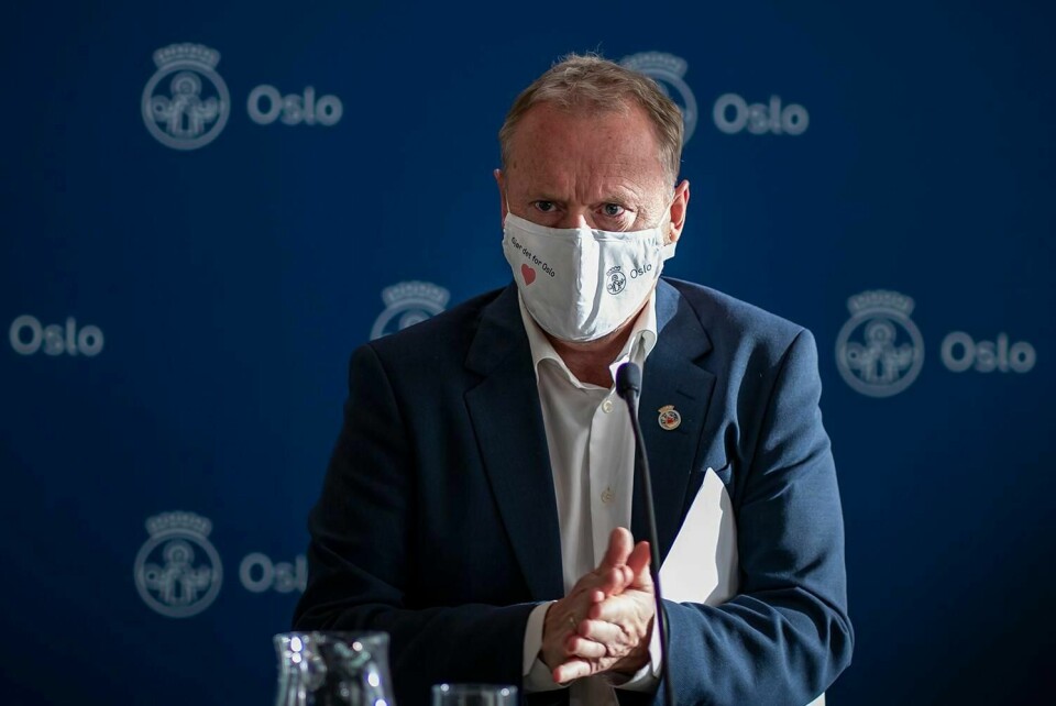 Oslo 20201106.
Byrådsleder Raymond Johansen innfører nye og strengere smitteverntiltak i Oslo på grunn av økende koronasmitte i hovedstaden.
Foto: Heiko Junge / NTB