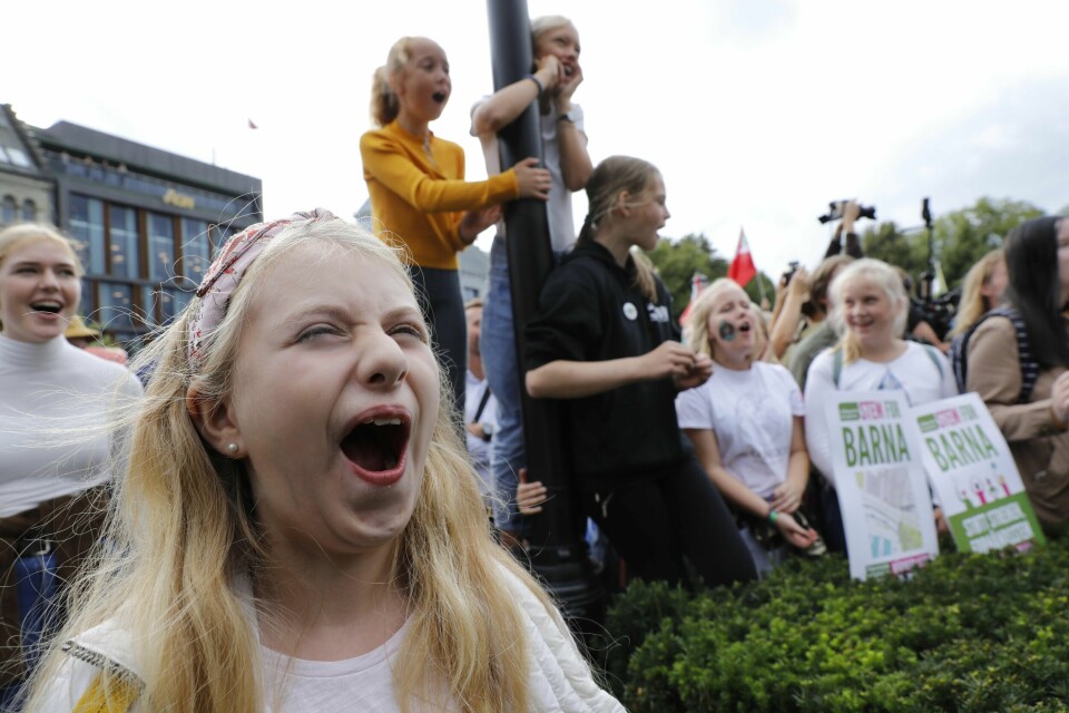 ORD: «Klima-brøl» er årets ord, mener Språkrådet. Mange unge har brølt for klimaet under demonstrasjoner i år.