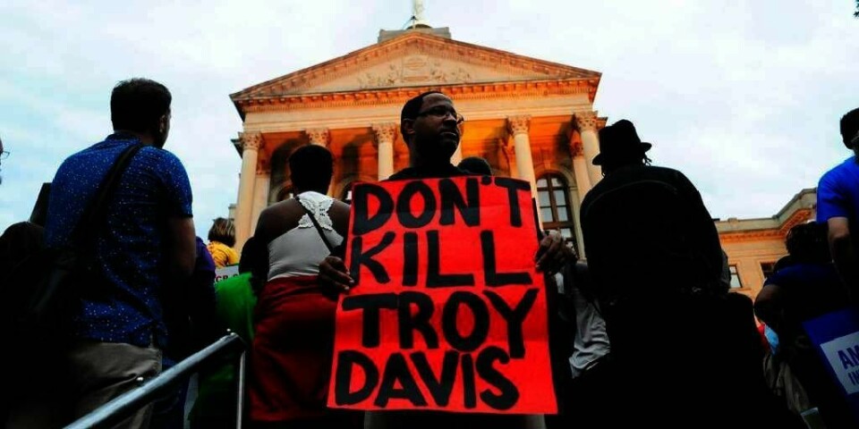 HENRETTES: Amerikanske Troy Davis er dømt for drap. Han henrettes onsdag. Det protesterer vanlige folk og organisasjonen som jobber for menneske-rettigheter på.