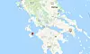 Bildet viser et kart over Hellas. Et kraftig jordskjelv rystet øya Zakynthos i Hellas natt til fredag
