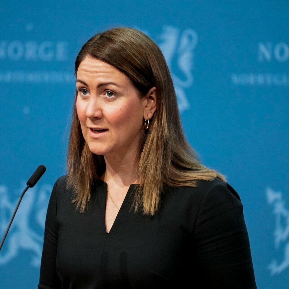 Kunnskapsminister Tonje Brenna under pressekonferanse om integrering av flyktninger fra Ukraina. Bilde av kunnskapsminiter Tonje Brenna på pressekonferanse fredag.