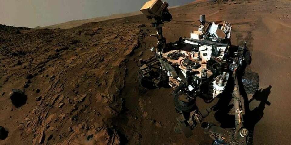 «SELFIE»:Norge skal sende opp en radar til Mars sammen med romfartøyet «Curiosity 2». Her har Curiosity 1 tatt et bilde av seg selv, en såkalt «selfie»-bilde.