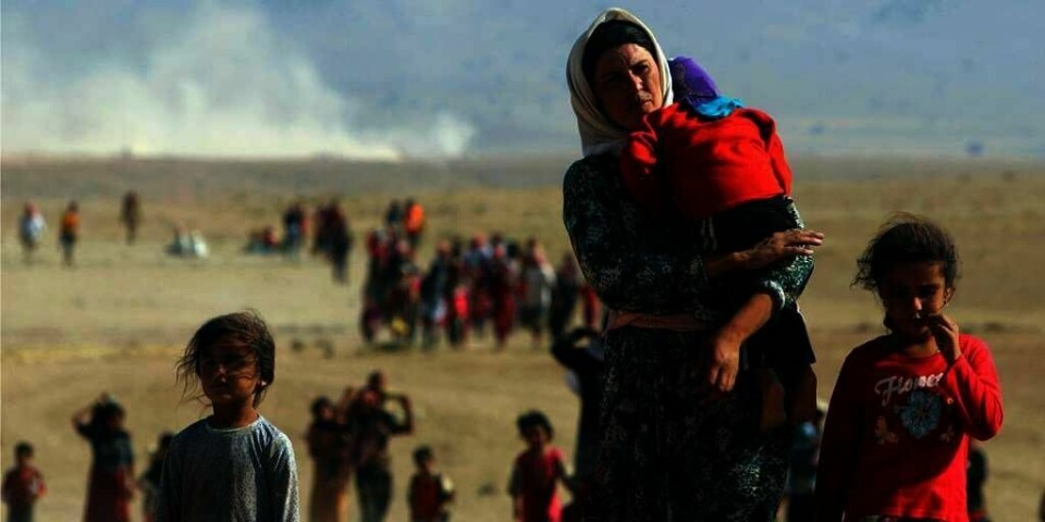 FLYKTER:  Flere titusener yazidier er på flukt i Nord-Irak. IS har truet dem på livet. FN frykter at det skal skje et folkemord.