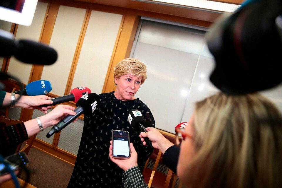 KRAV: Siv Jensen i Fremskrittspartiet (Frp) varsler at de vil stille krav til regjeringen.