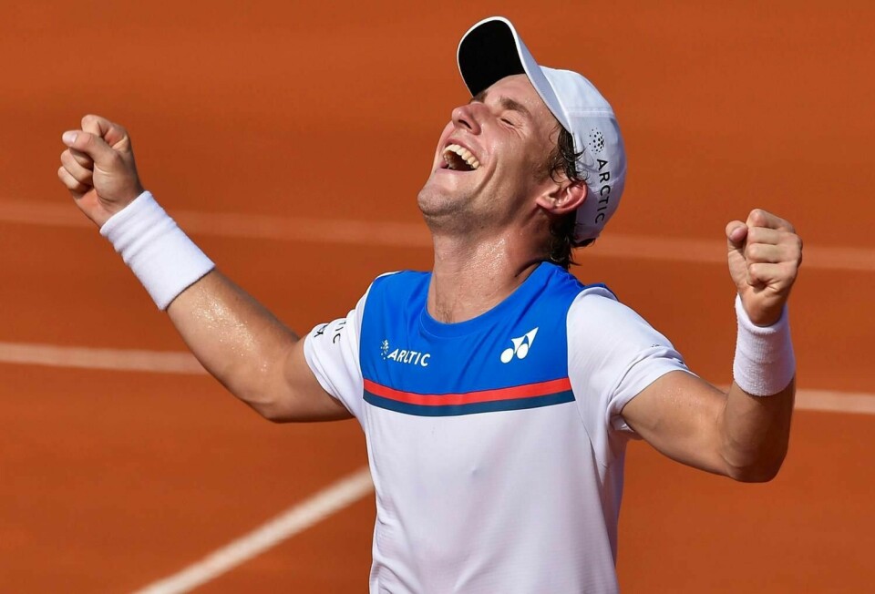 VANT: Casper Ruud sikret seieren søndag. Det gjorde ham til Norges beste tennisspiller noensinne.