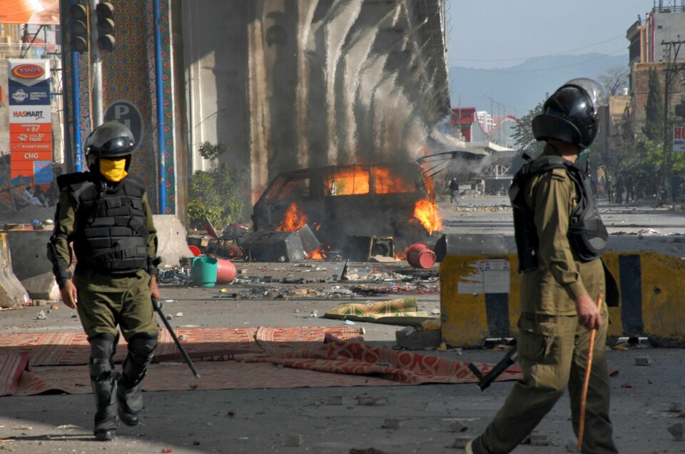 DEMONSTRASJONER: Det har vært mange demonstrasjoner mot Frankrike i Pakistan de siste månedene.