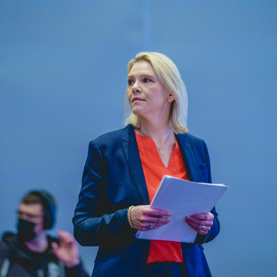 Frykter at det vil bli kaos og kø på grensen. Det tror Sylvi Listhaug. Hun er partileder for Fremskrittspartiet (FrP). Hun er kritisk til regjeringens måte å håndtere situasjonen på. Sylvi Listhaug er ikke fornøyd.Foto: Stian Lysberg Solum / NTB