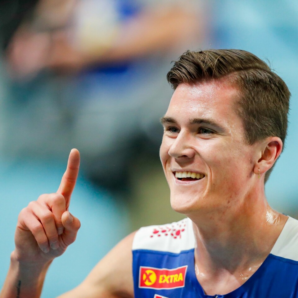 BEST: Jakob Ingebrigtsen løp inn til rekord på 5000 m torsdag. Bildet viser Jakob Ingebrigtsen etter et løp.