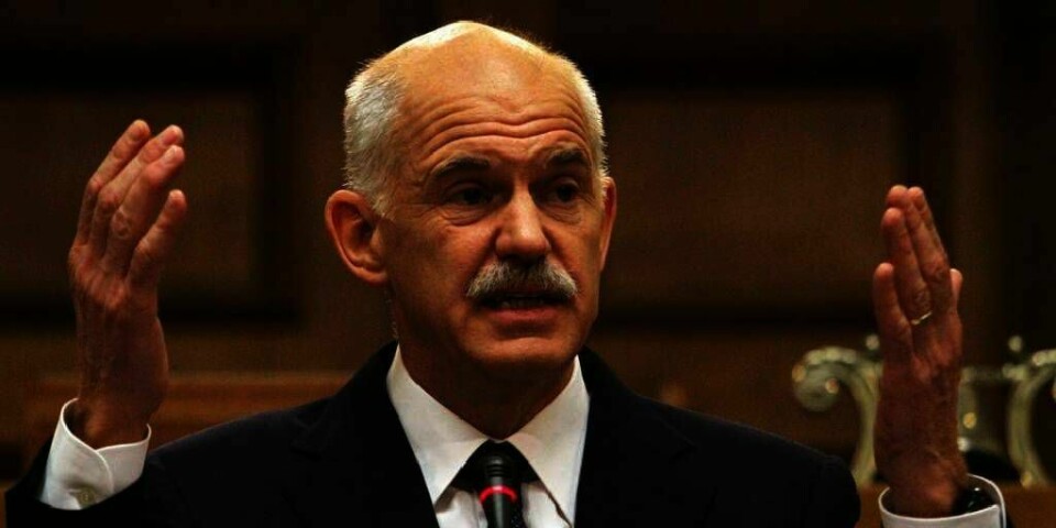 DROPPER: Giorgos Papandreou er statsminister i Hellas. Han vil likevel ikke la folket stemme over kriseplanen for økonomien. Men da må alle motstanderne i politikken støtte planen.
