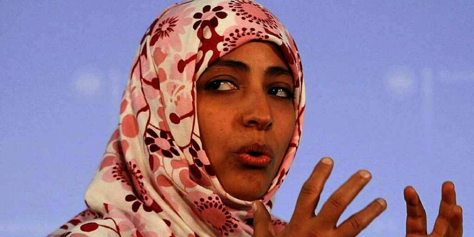 MØTE: Tawakul Karman er i Norge for å få Nobels fredspris. Fredag møter hun faren til drepte Martine Vik Magnussen. Mannen som politiet mener drepte Martine, er på flukt i Jemen. Det er hjemlandet til Karman.