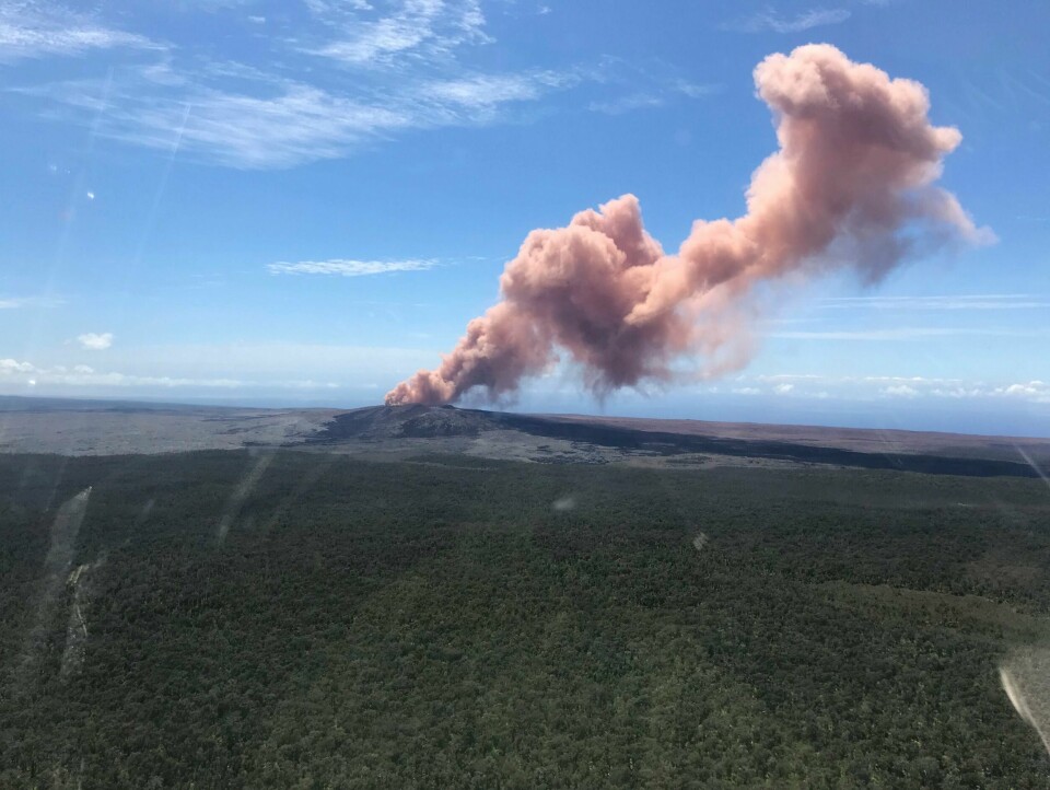 VULKAN: En vulkan på Hawaii har fått et utbrudd. Vulkanen heter Kilauea.