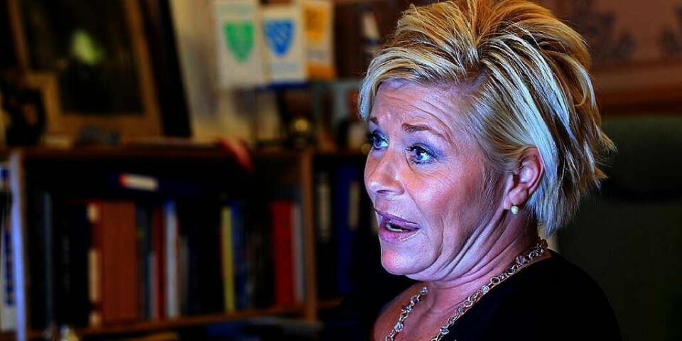 VANSKELIG: Siv Jensen er leder for Fremskrittspartiet. – Det har vært et utfordrende år, sier hun.