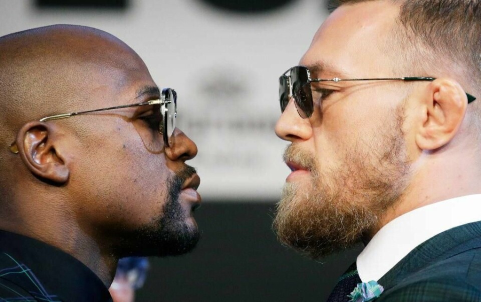 BOKSER: Floyd Mayweather (til venstre) møter Conor McGregor i Las Vegas i USA.