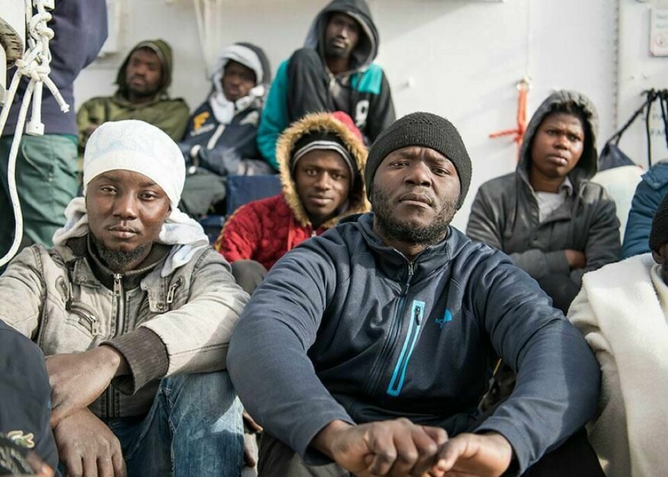REDDET: 17 migranter ble reddet av et tysk redningsskip tidligere i år. De var på vei over Middelhavet. Ikke alle er like heldige. Mange dør under den farlige reisen.