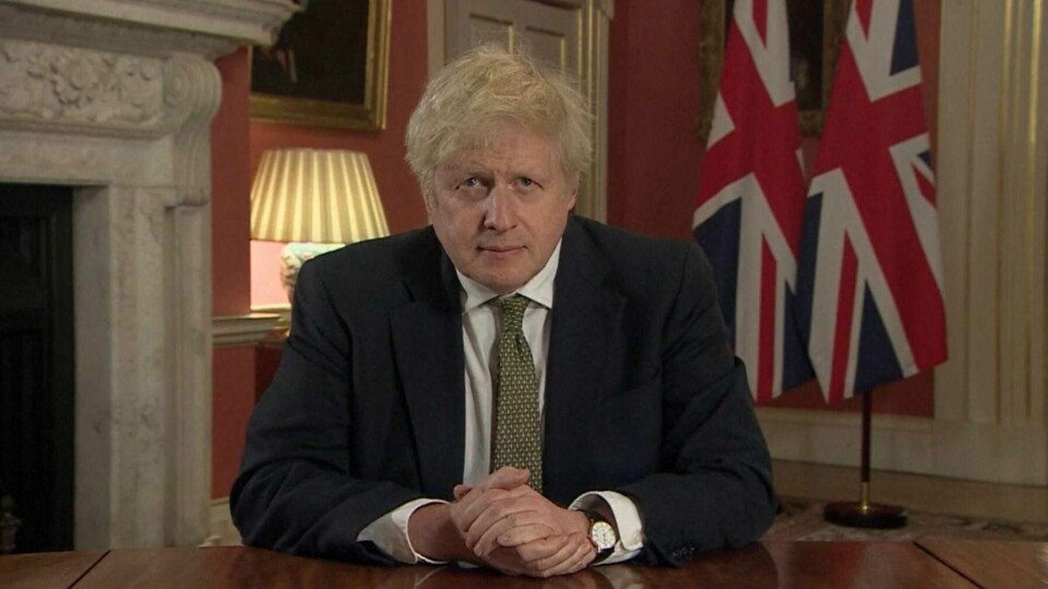 TALTE: Statsminister Boris Johnson talte mandag.
