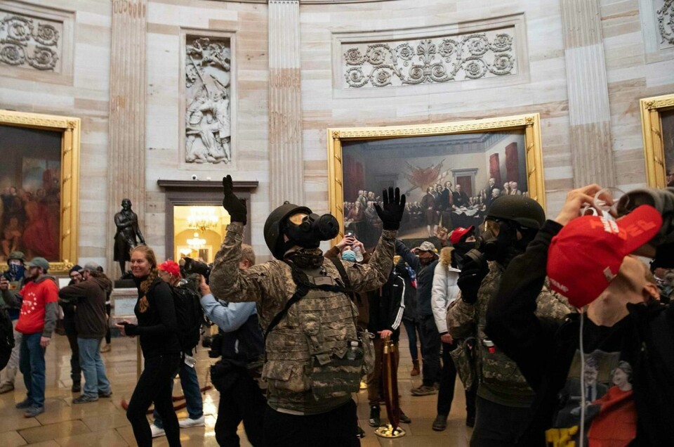 JUBLER: Demonstranter er inne i nasjonal-forsamlingen i USA, Kongressen.