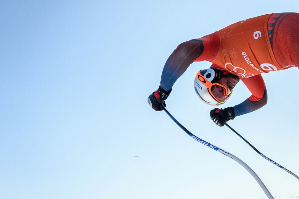 UTFOR: Aksel Lund Svindal er klar for OL. Natt til søndag setter de norske alpinistene utfor. Her er Svindal på trening i Sør-Korea.